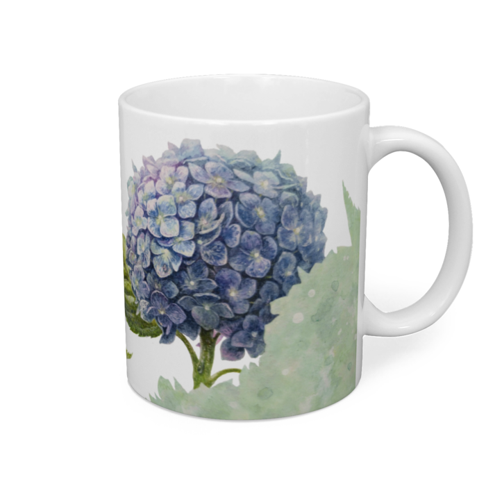 紫陽花のマグカップ - 直径 8 cm / 高さ 9.5 cm