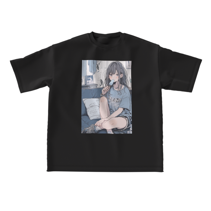 ビッグシルエットTシャツ - L - 正面まぐろ