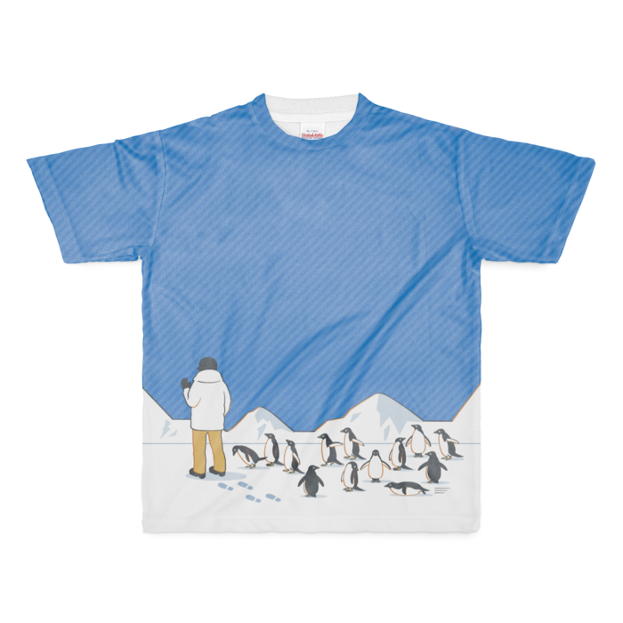 フルグラフィックTシャツ　青色　M