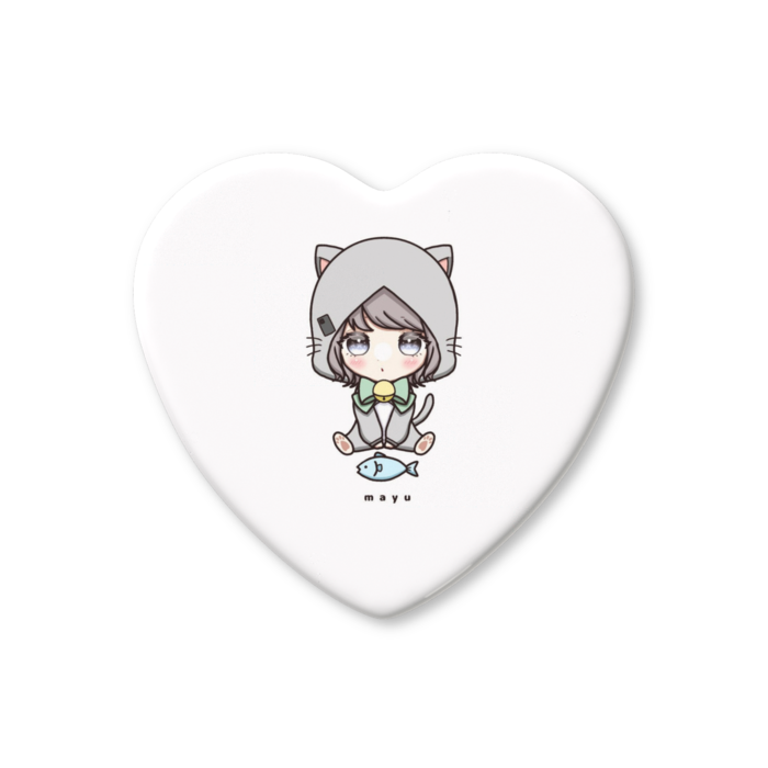 ハート缶バッジ - 57 × 52.5mm