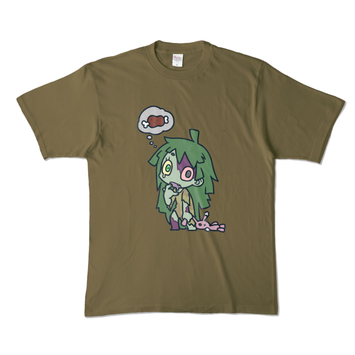カラーTシャツ - XL - オリーブ (濃色)