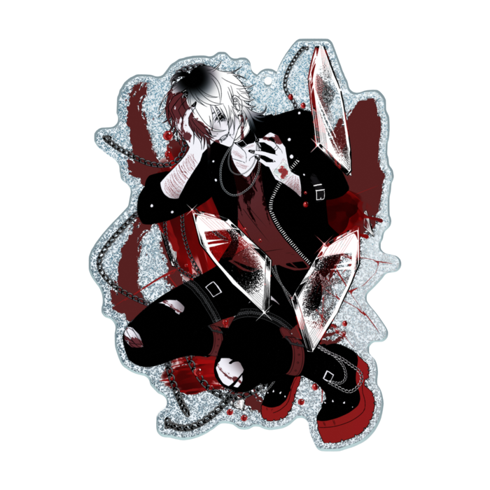 ラメアクリルキーホルダー - 100 × 100mm