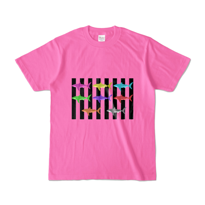 (ブラック)カラーTシャツ - S - ピンク (濃色)(5)