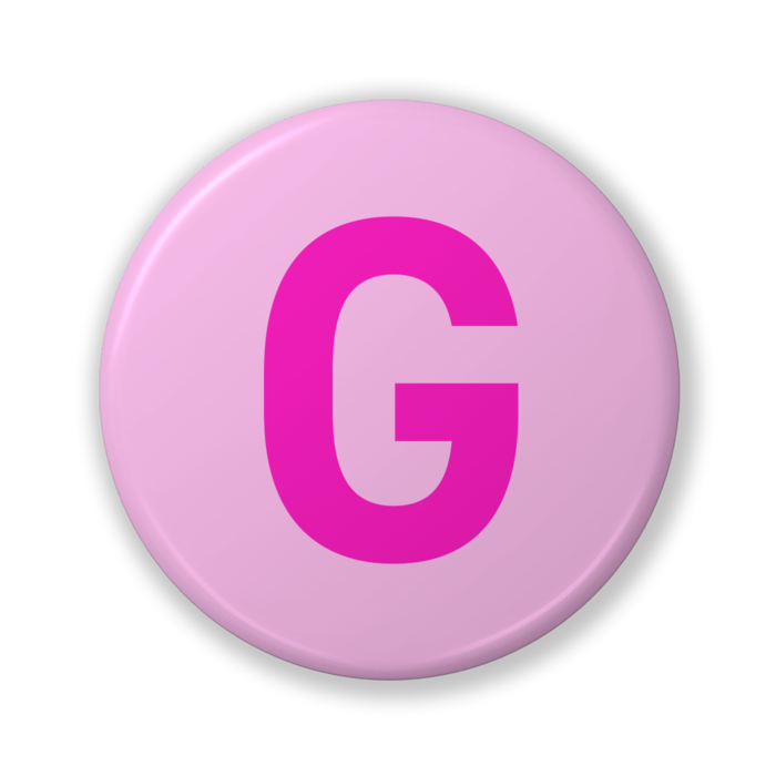 【G（ジー）】〈ピンク〉缶バッジ- 32mm