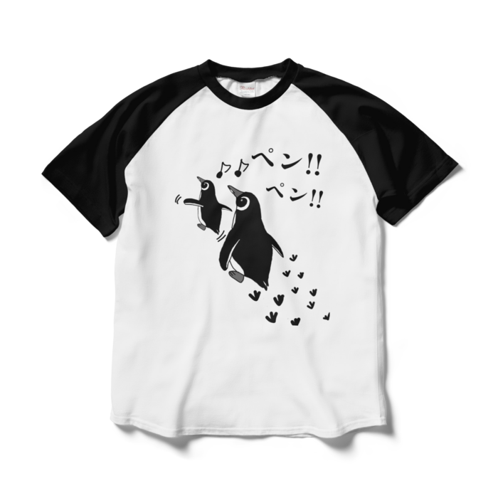 ラグランTシャツ - L - ホワイト×ブラック