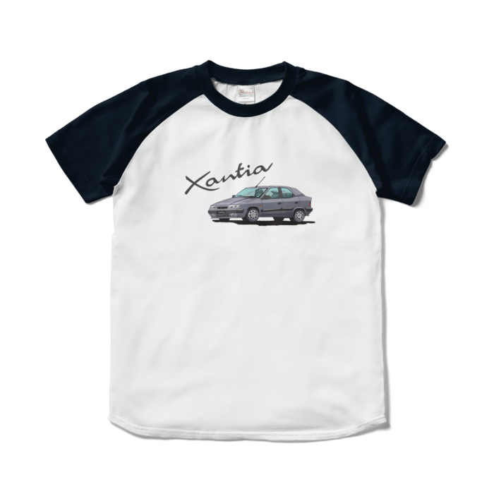 ラグランTシャツ - S - ホワイト×ネイビー