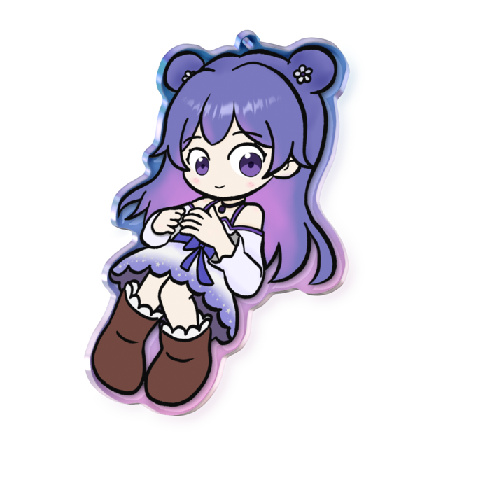 オーロラアクリルキーホルダー - 100 × 100mm