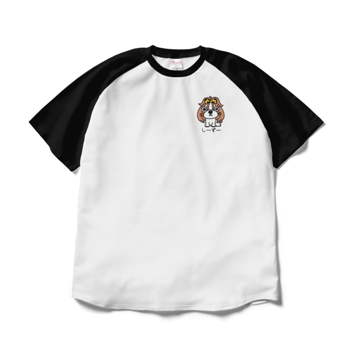 ラグランTシャツ - XL - ホワイト×ブラック