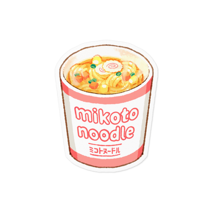 mikoto noodleステッカー- 台紙サイズ100x100㎜