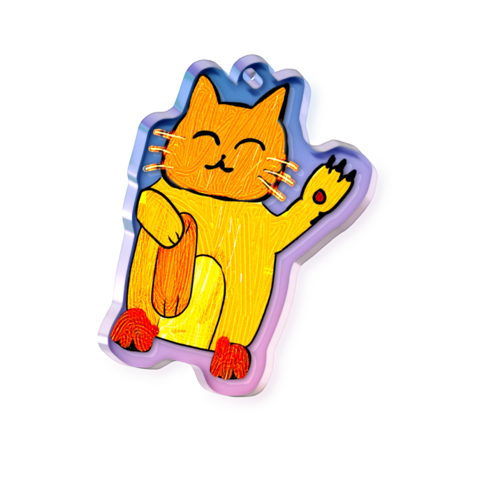 オーロラアクリルキーホルダー - 50 × 50mm