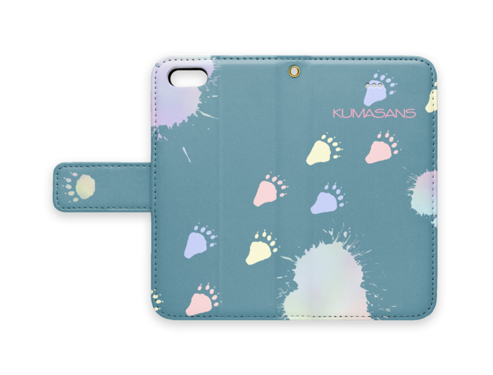 手帳型iPhoneケース - iPhone 5 / 5s / SE - ストラップ穴 あり(青)