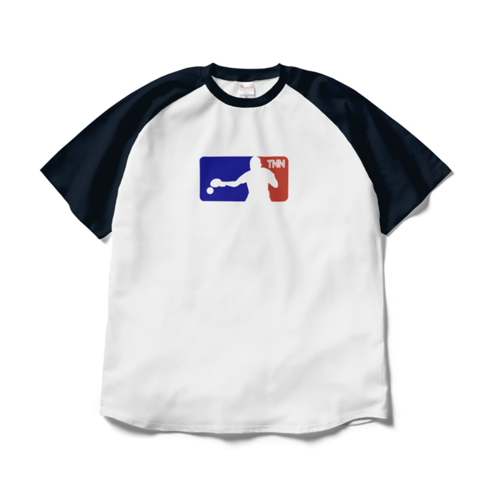 TNN放送局オフィシャルTシャツ - XL - ホワイト×ネイビー