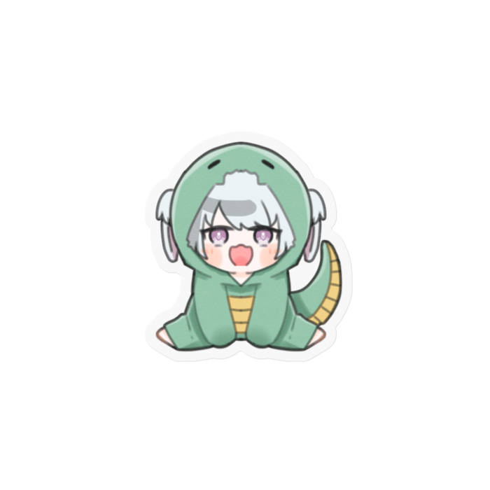 巳年イラスト(ぱぁ!) ステッカー(クリア) Ver. - 100 x 100 (mm)