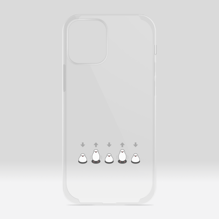 クリアiPhoneケース 白文鳥(濃色用) iPhone 12mini