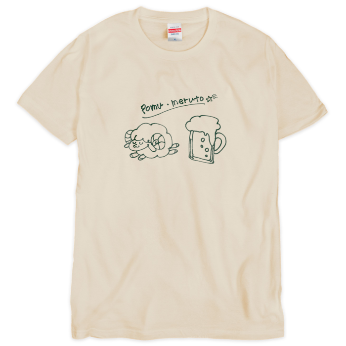Tシャツ（シルクスクリーン印刷） XLナチュラル
