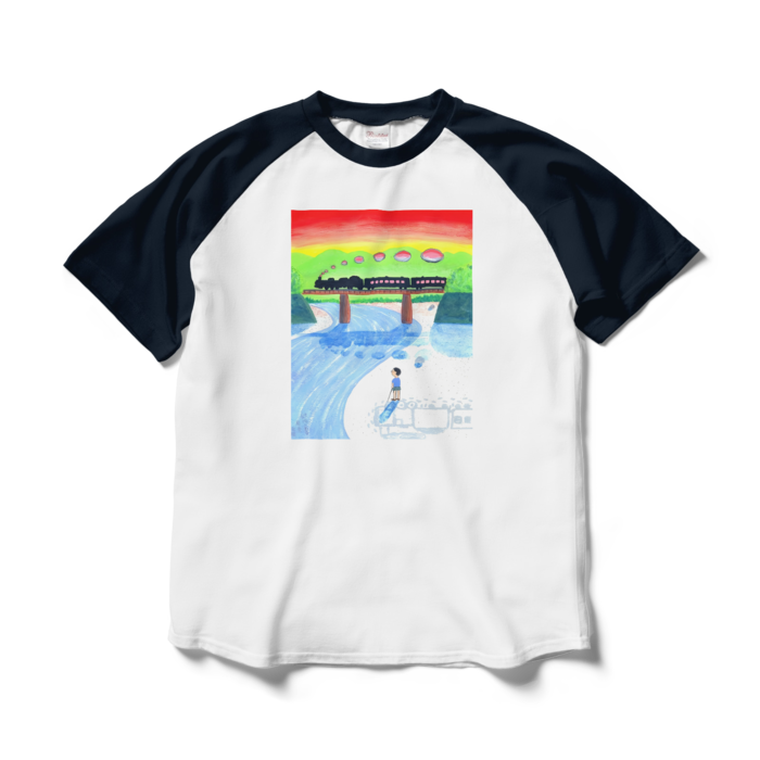 ラグランTシャツ - L - ホワイト×ネイビー