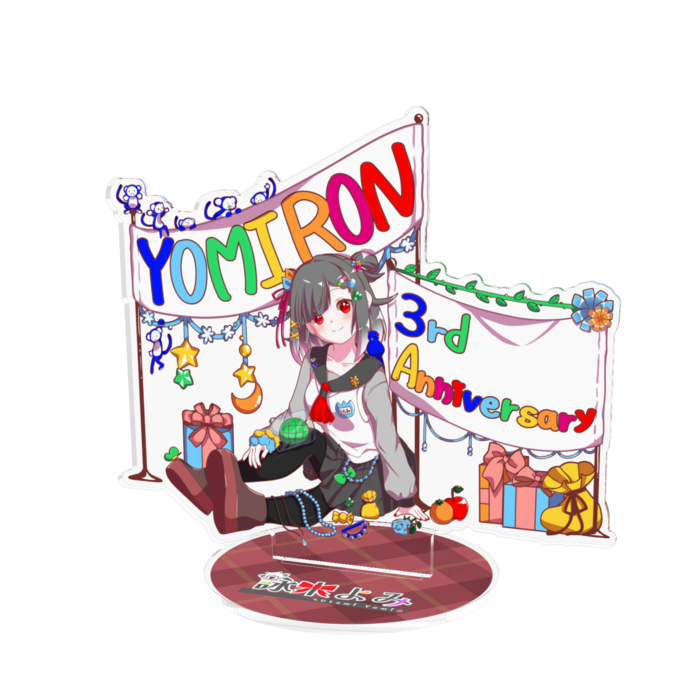 【黒髪・赤眼】アクリルフィギュア - 160x160mm(1)