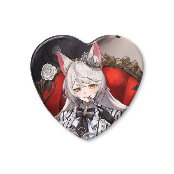 ハート缶バッジ - 57 × 52.5mm