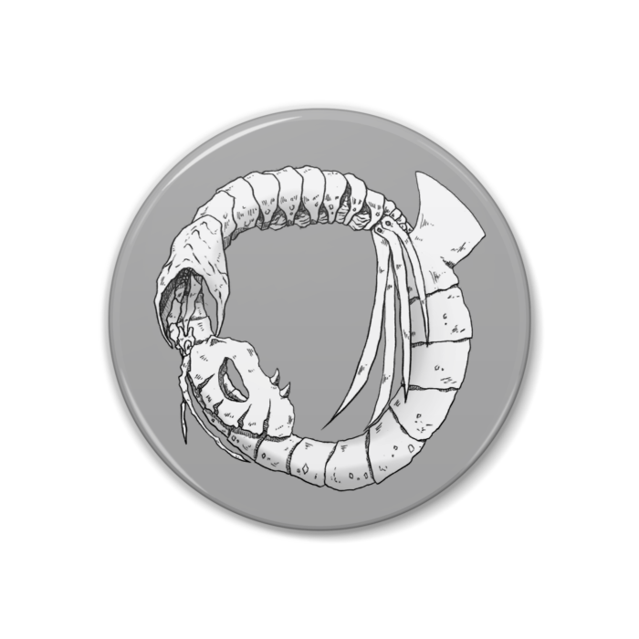 ウロボロスの骨竜＿缶バッチ（モノクロ）/ Ouroboros＿badge（monotone