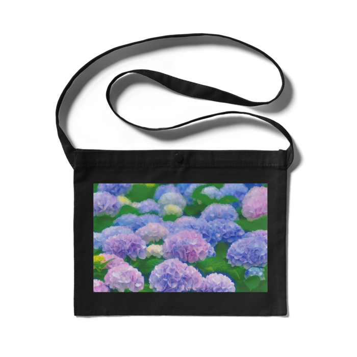 サコッシュ - 300 x 230 (mm) ブラック 水彩風
