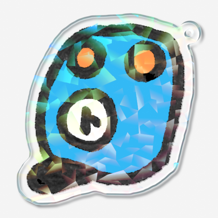ホログラムアクリルキーホルダー - 50 × 50mm(ブルー)