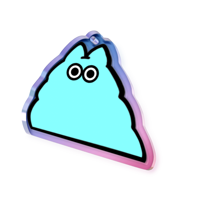 オーロラアクリルキーホルダー - 50 × 50mm(04_Light Blue)