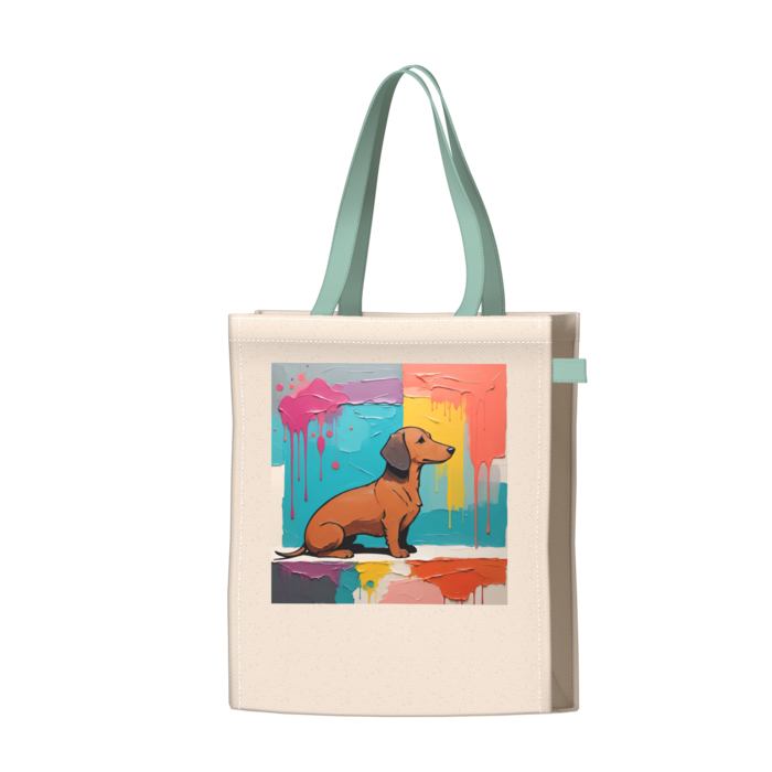 ツートンカラーバッグ - グリーン - W34 × H41 × D14cm