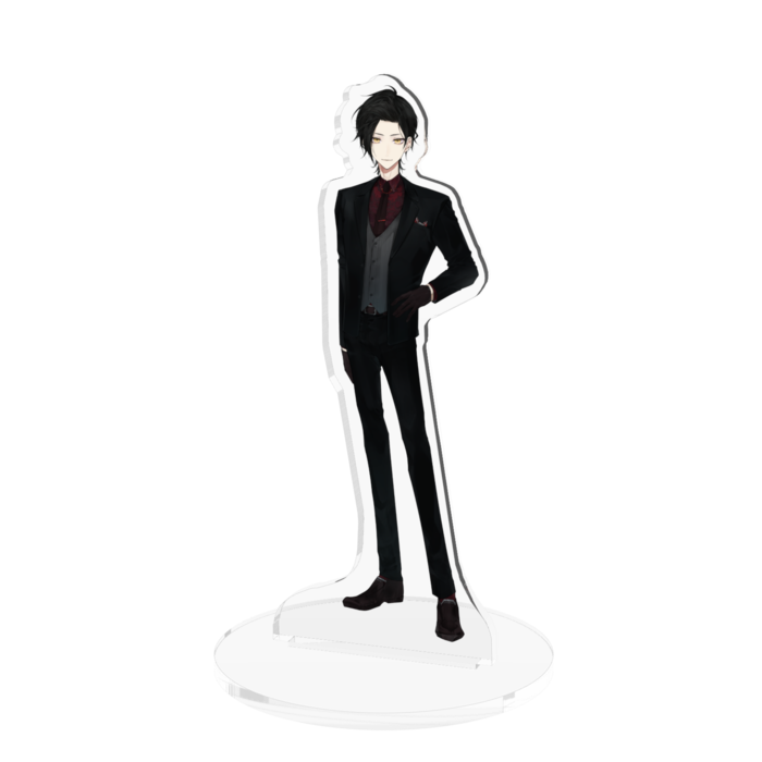 新 立ち絵吾猫無名 スーツver アクリルフィギュア 100x100mm 計4種 吾猫無名 Vtuber Booth