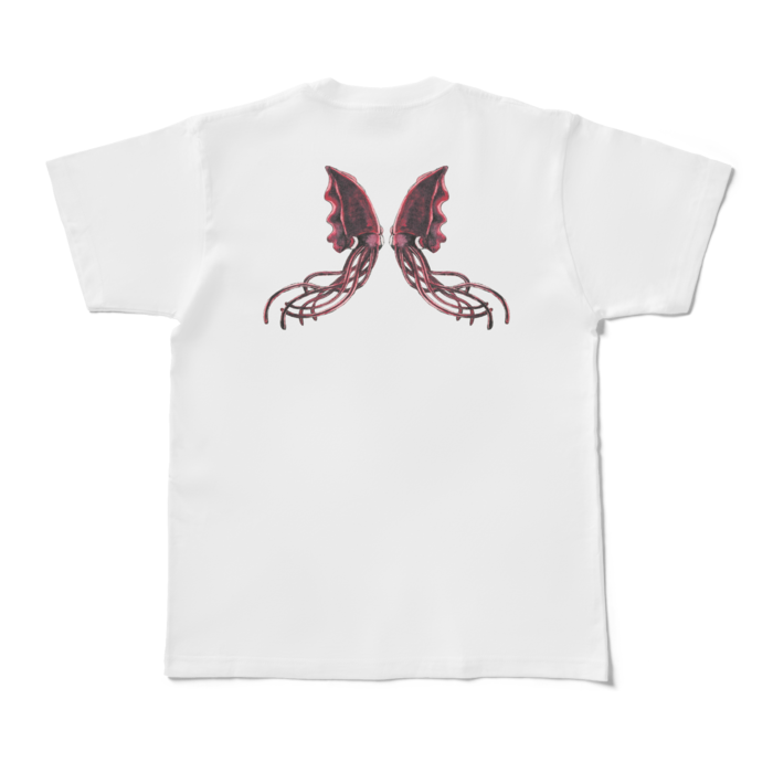 Tシャツ - M - 白　黒烏賊