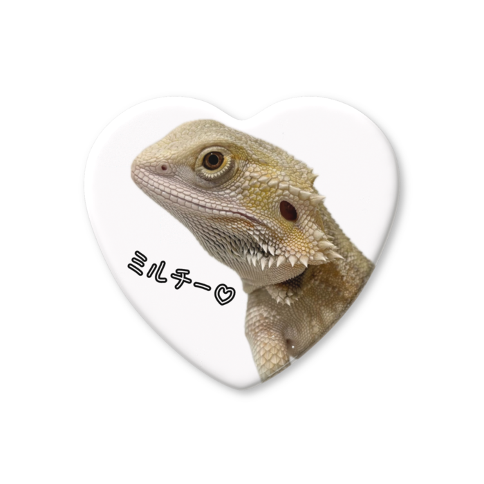 ハート缶バッジ - 57 × 52.5mm