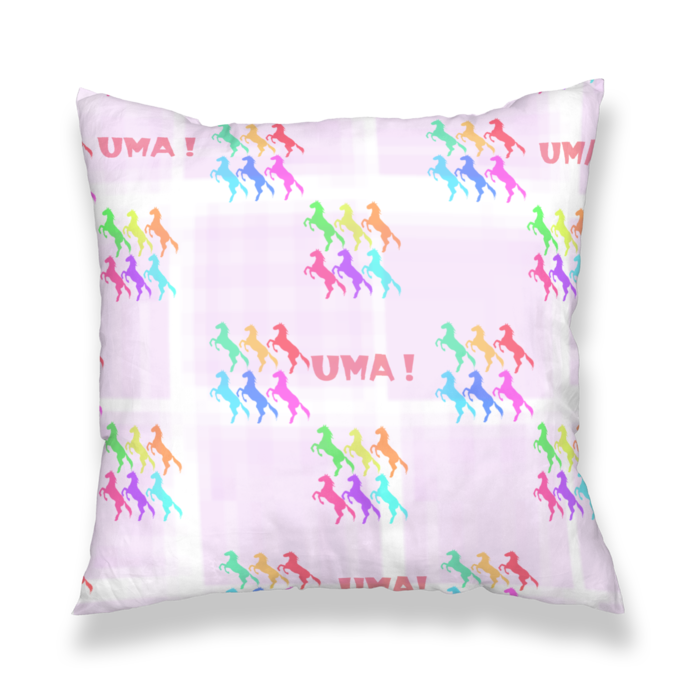 クッションカバー - 450x450(mm)【ｶﾗﾌﾙ×ﾗﾍﾞﾝﾀﾞｰﾁｪｯｸ】