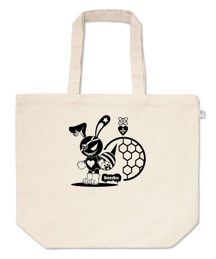 トートバッグ - L - プリント面積中-ブラック