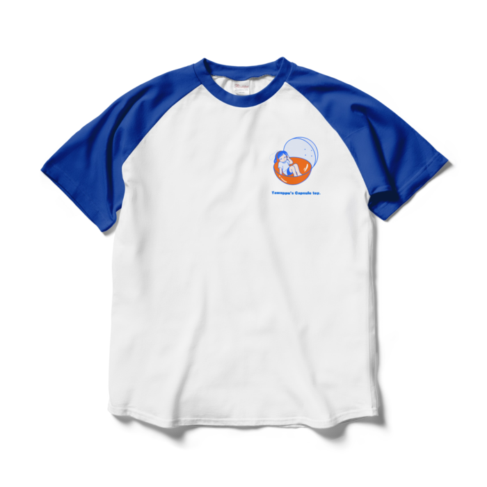 ラグランTシャツ - L - ホワイト×ロイヤルブルー