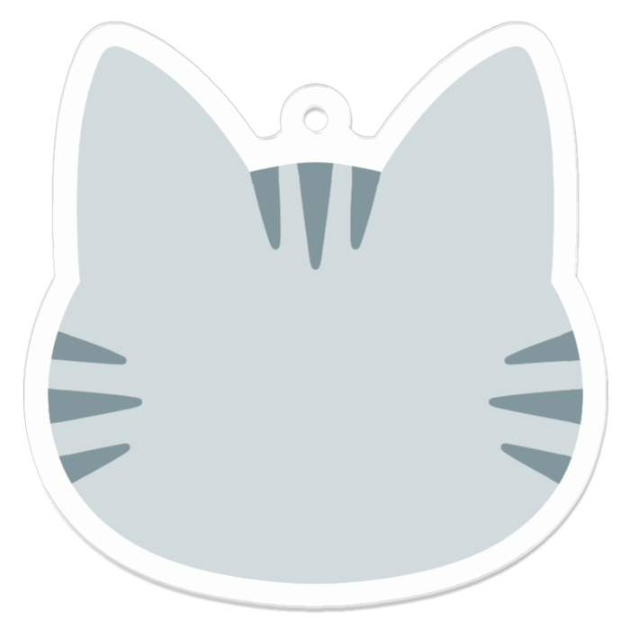 シンプルにゃんこのアクリルキーホルダー【サバトラ】