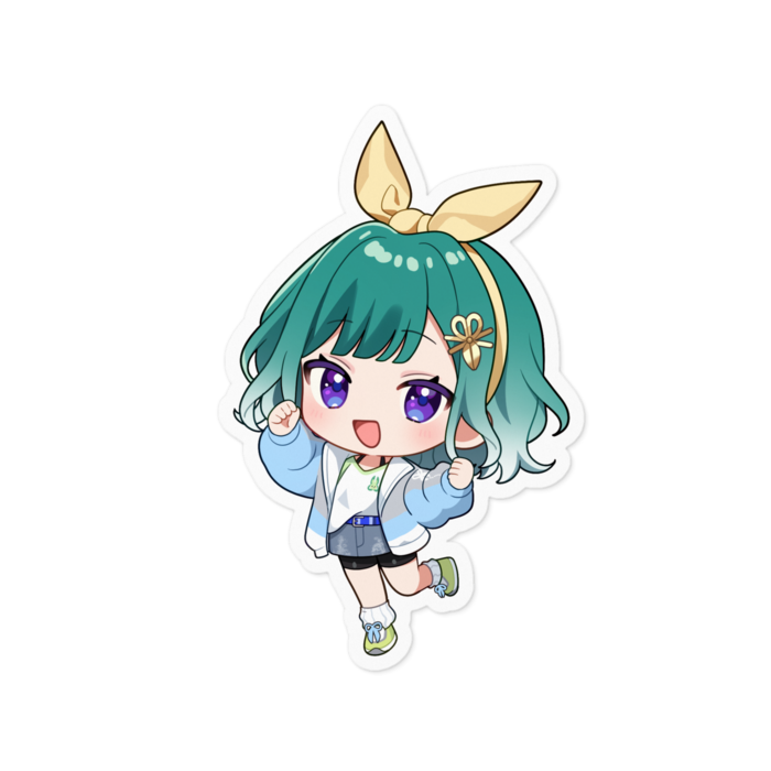 元気顔！ステッカー - 100 x 100 (mm)