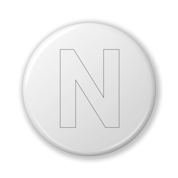 【N(エヌ)】〈ホワイト〉缶バッジ- 32mm