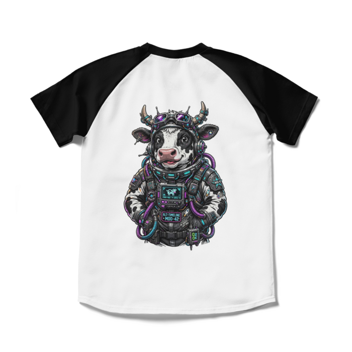 ラグランTシャツ - S - ホワイト×ブラック(1)