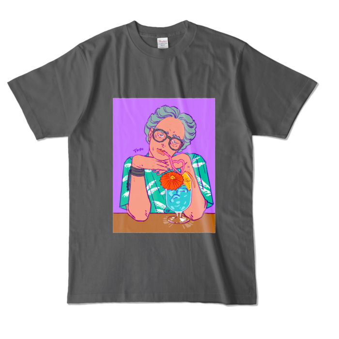 カラーTシャツ - L - チャコール (濃色)