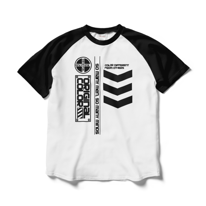 ラグランTシャツ - L - ホワイト×ブラック