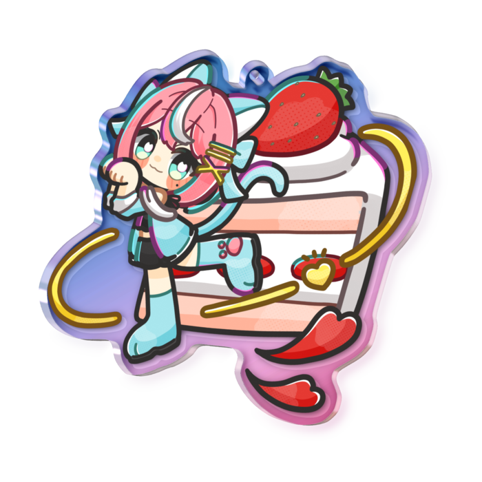 オーロラアクリルキーホルダー - 70 × 70mm