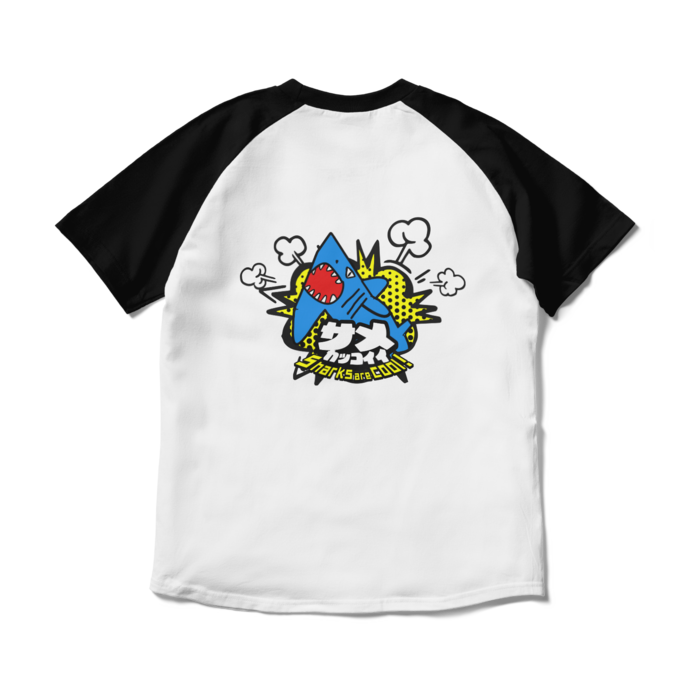 ラグランTシャツ - M - ホワイト×ブラック