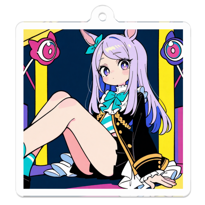 アクリルキーホルダー（コーティング） - 50 x 50 (mm)