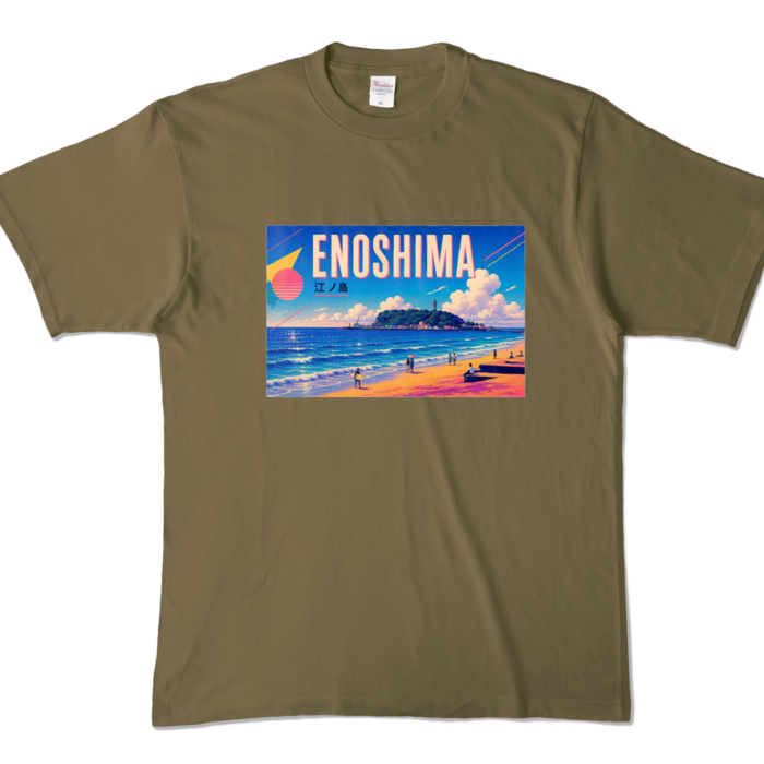 カラーTシャツ - XL - オリーブ (濃色)