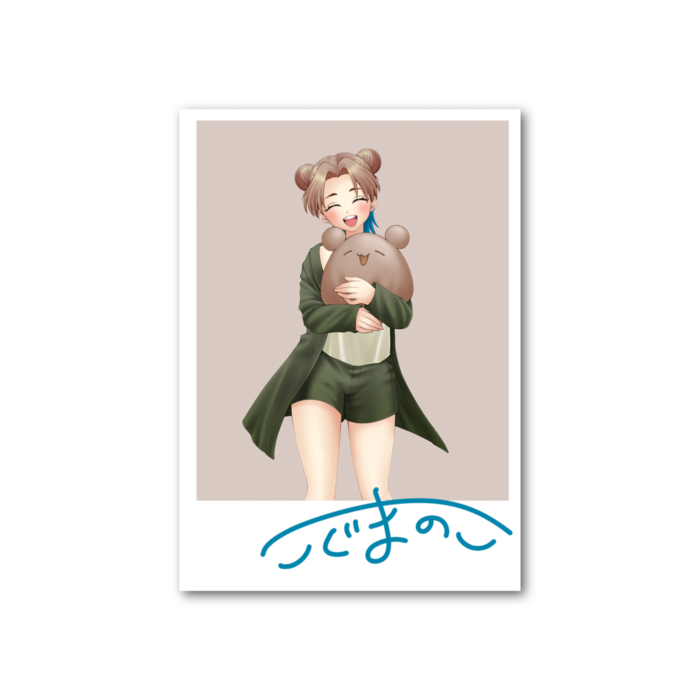 のこハグ　チェキ風カード(サイン入り) 笑顔