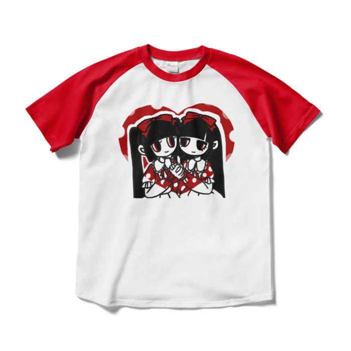 ラグランTシャツ - M - ホワイト×レッド