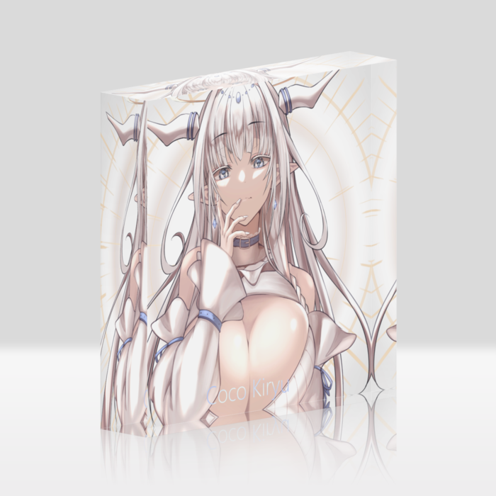 アクリルブロック - 100x100mm(白・不透過)