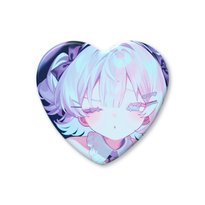 ハート缶バッジ - 57 × 52.5mm