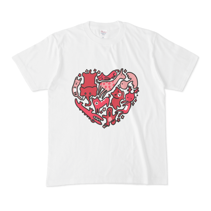 Tシャツ - M - 白(赤)