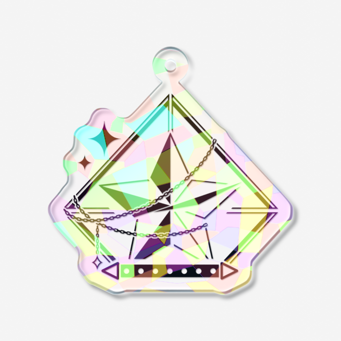 ホログラムアクリルキーホルダー - 50 × 50mm