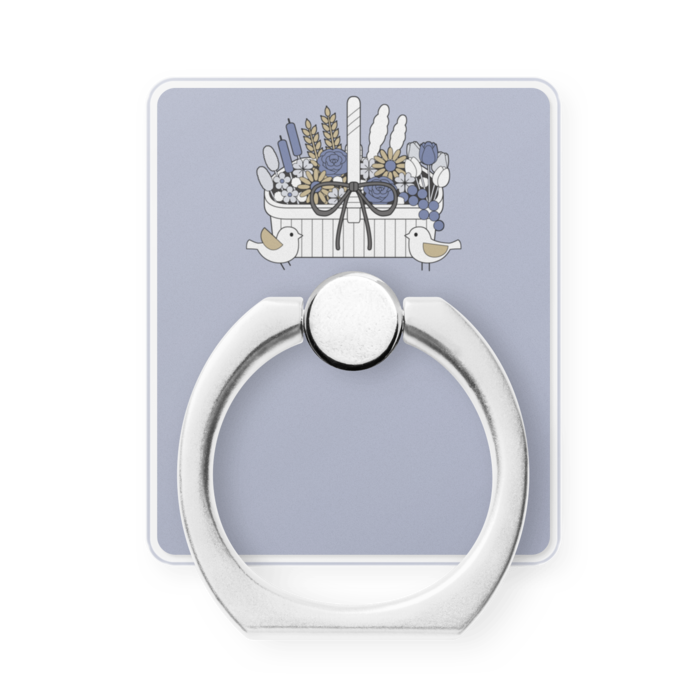 スマホリングA　縦　くすみブルー